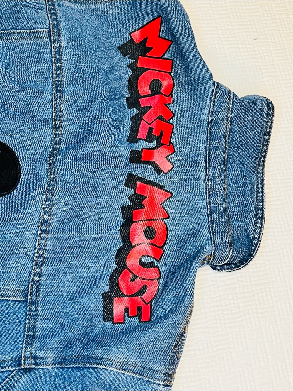 Disney Blue Denim Jacket with Mickey Mouse Patch - Picture 4 of 16